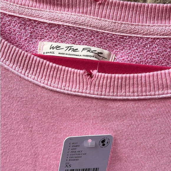 NWT We The Free by Free People Oversize Pink Sweatshirt XS - Picture 3 of 3